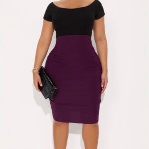 Fashion Nova Purple Midi Pencil Skirt